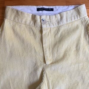 Zara yellow wide leg corduroy pants.